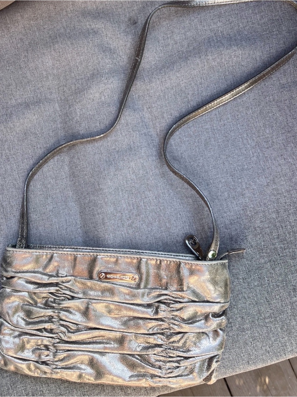 Metallic Silver Crossbody Shoulder Bag - Michael Kors